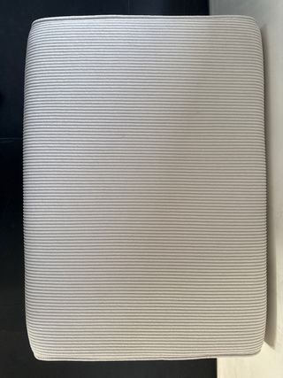 Banco auxiliar de madera y pana beige