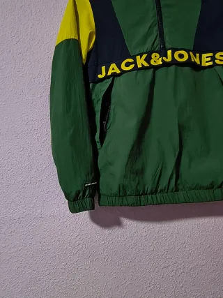Chubasquero niño Jack&Jones verde y amarillo