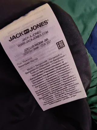 Chubasquero niño Jack&Jones verde y amarillo