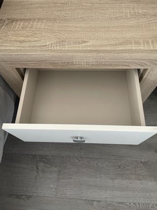 Mesitas de noche madera y blanco