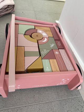 Carrito puzzle Little Dutch rosa