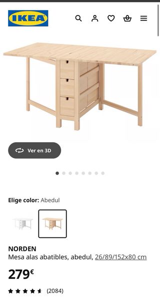 Mesa Abatible IKEA NORDEN