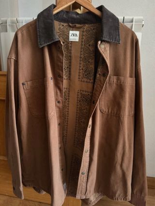 Chaqueta ZARA Marrón Cuello Pana