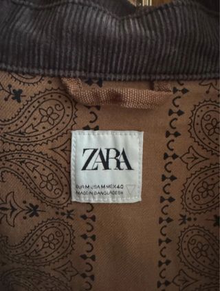 Chaqueta ZARA Marrón Cuello Pana