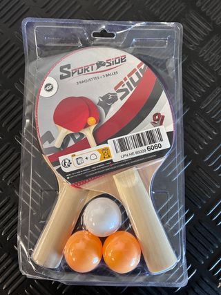 Juego 2 raquetas ping pong y 3 pelotas