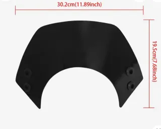 Pantalla corta negra para moto