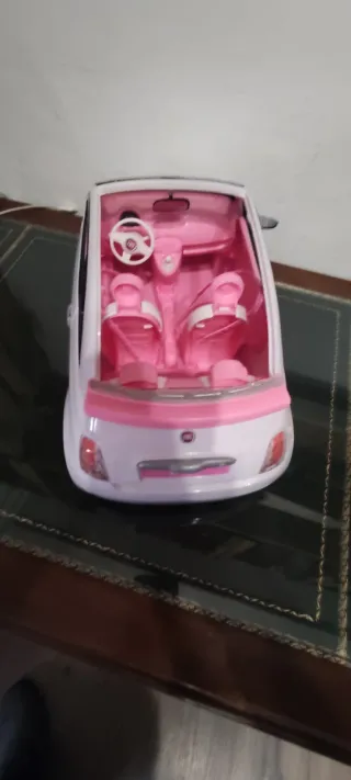 Macchina giocattolo Barbie Fiat 500 Rosa e Bianco