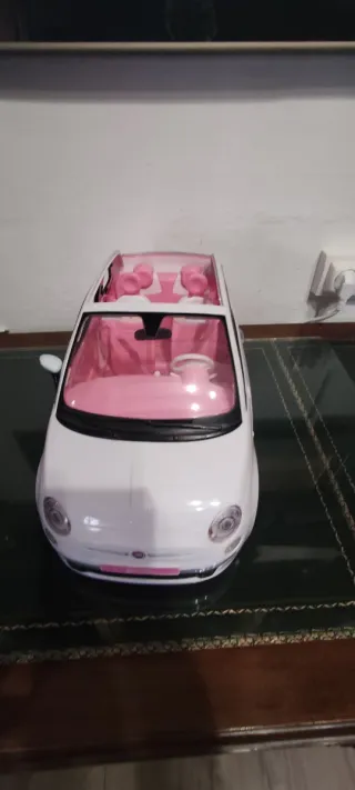 Macchina giocattolo Barbie Fiat 500 Rosa e Bianco