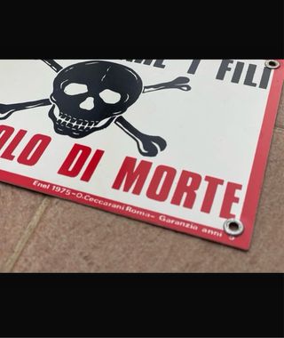 Cartello Vintage Teschio Pericolo Morte