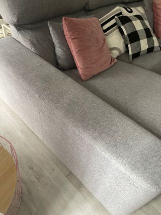 Sofá chaise longue gris 3 plazas