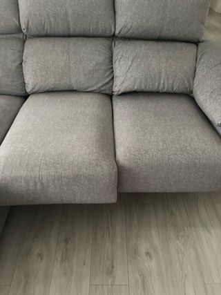 Sofá chaise longue gris 3 plazas