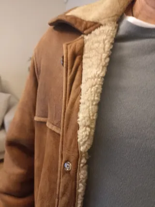 Abrigo Piel Girada Hombre Marrón