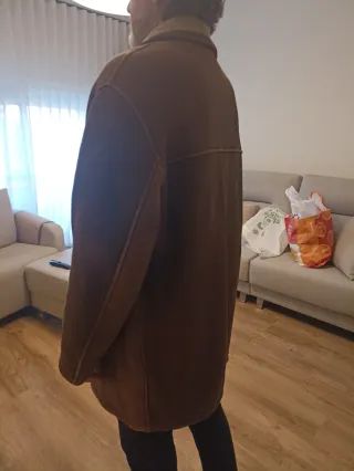 Abrigo Piel Girada Hombre Marrón