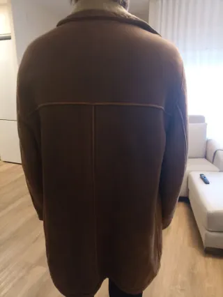 Abrigo Piel Girada Hombre Marrón