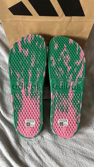 Chanclas Adidas Adilette Aqua Verde/Rosa Talla 46