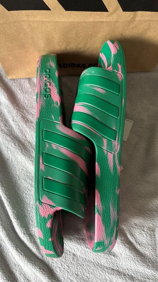 Chanclas Adidas Adilette Aqua Verde/Rosa Talla 46