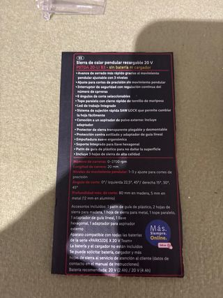 Sierra de calar PARKSIDE con maletín.NO negociable