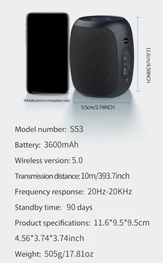 Altavoz Inalámbrico Zealot S53 Negro