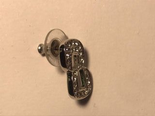 Conjunto Swarovski en Negro y Plateado