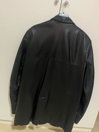 Chaqueta de piel vintage negra