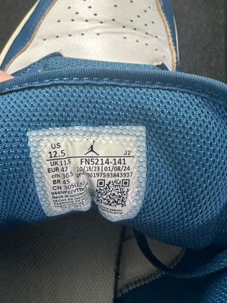 Nike Jordan 1 Low 47 Blu/Bianco