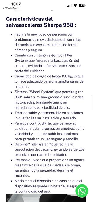 ORUGA SALVAESCALERAS SHERPA 958