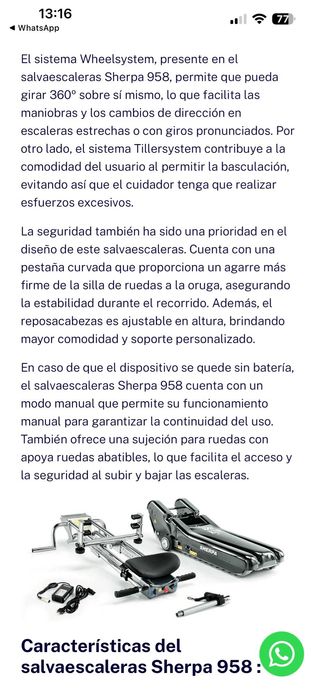 ORUGA SALVAESCALERAS SHERPA 958