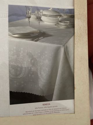 Mantel BASSOLS Damasco Venezia Blanco