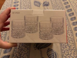 Set: 4 Bicchieri NUOVI In Vetro a Mosaico BRANDANI