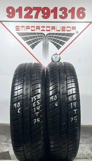 155 65 14 T DUNLOP RUEDA AL 90% VIDA UTIL