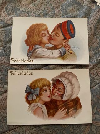 7 Postales Antiguas Coleccionables