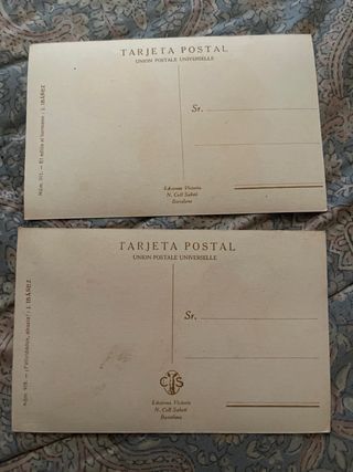 7 Postales Antiguas Coleccionables