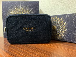 Borsa da toilette Chanel nero e oro