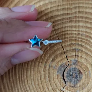 Anillo Plata Ajustable Estrella Azul