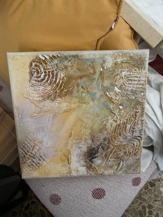 Cuadro abstracto texturizado beige y marrón