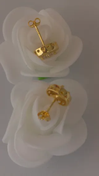 Pendientes Flor Oro/Plata Circonita