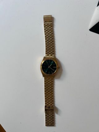 Reloj Nixon Time Teller Dorado Esfera Verde