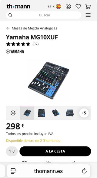 Mesa de mezclas Yamaha MG10XUF