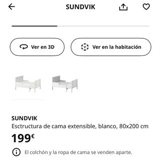 Cama infantil Ikea Sundvik blanca