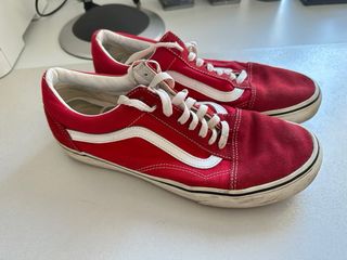 Vans Old Skool Rojas y Blancas Talla 42