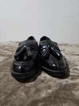 Mocasines Zara Mujer Negros con Flecos