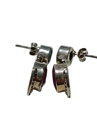 Pendientes Plata Rubí y Zafiro