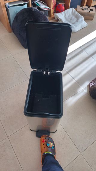 Papelera Curver Slim Metal Negra/Plata