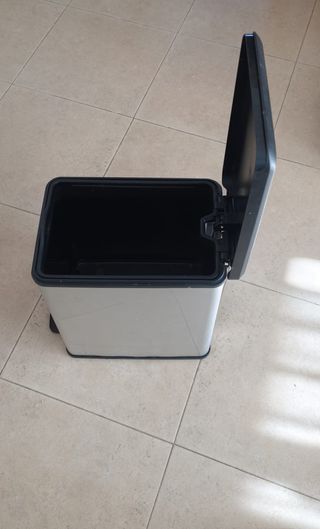 Papelera Curver Slim Metal Negra/Plata