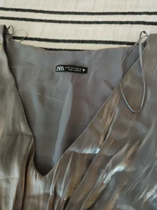 Top fiesta plateado Zara