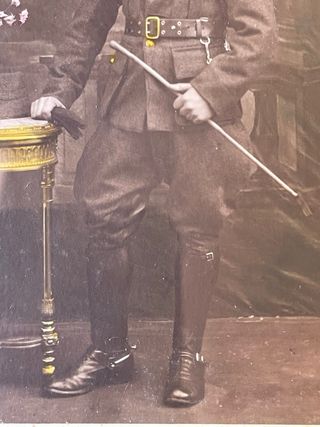 Fotografía enmarcada antigua militar soldado