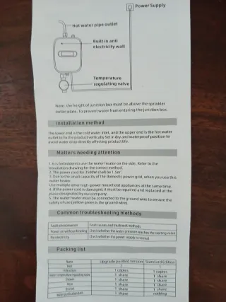 Calentador de agua instantáneo RX-021