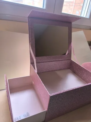 Caja joyero rosa brillante