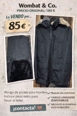 Abrigo Wombat & Co. para porteo todas las tallas