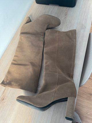 Botas altas ante beige Zara T41